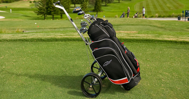 golf bag and buggy